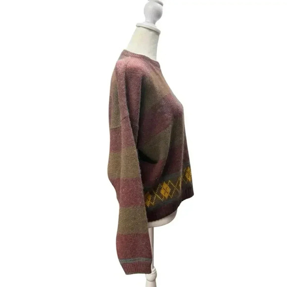 Vintage Made For Saks Fifth Avenue Striped Lambs Wool/Rabbit Hair/Angora Sweater - Picture 6 of 14